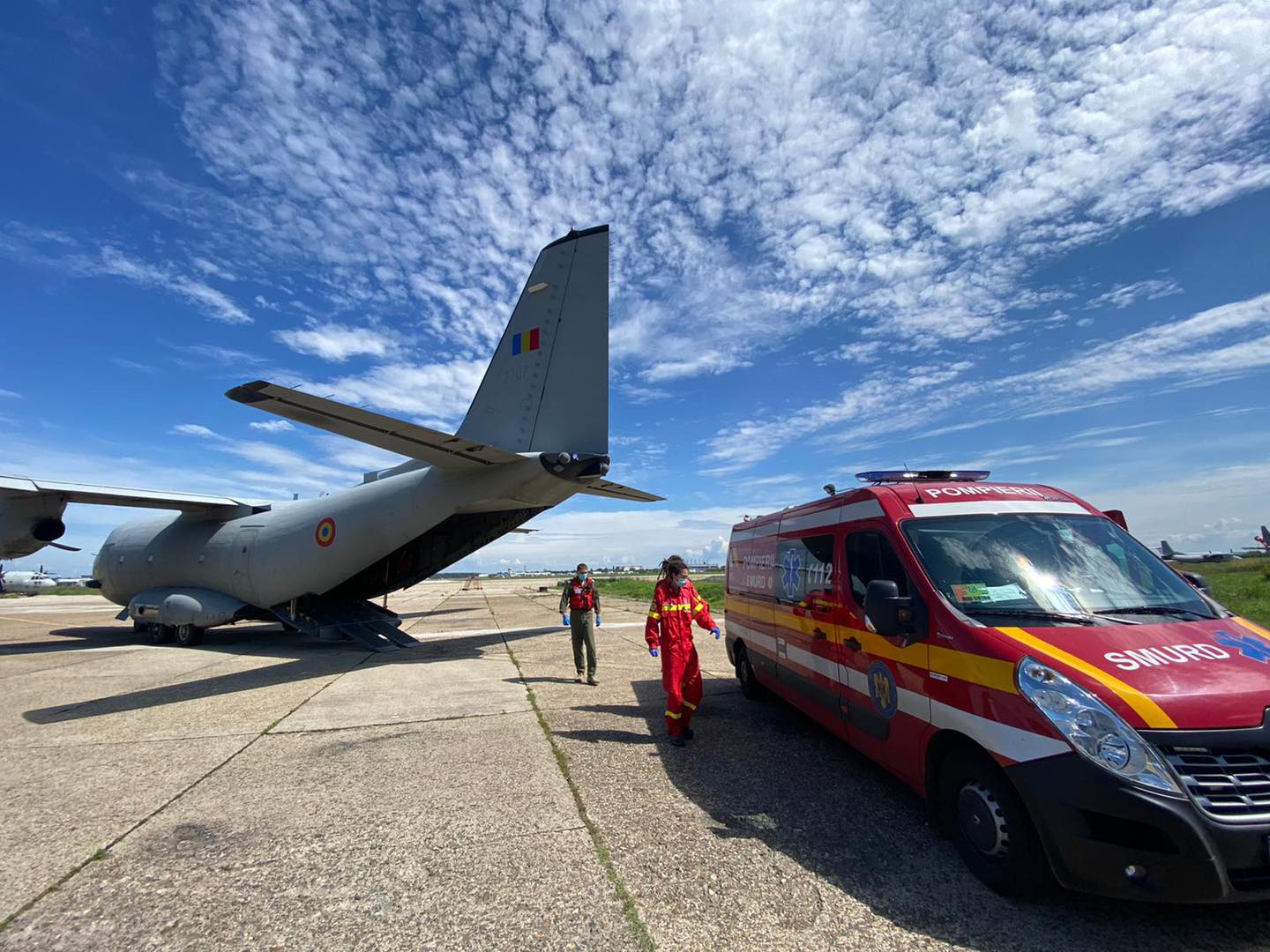 Pacient cu arsuri severe, transportat în Belgia cu o aeronavă medicală a Forțelor Aeriene Române