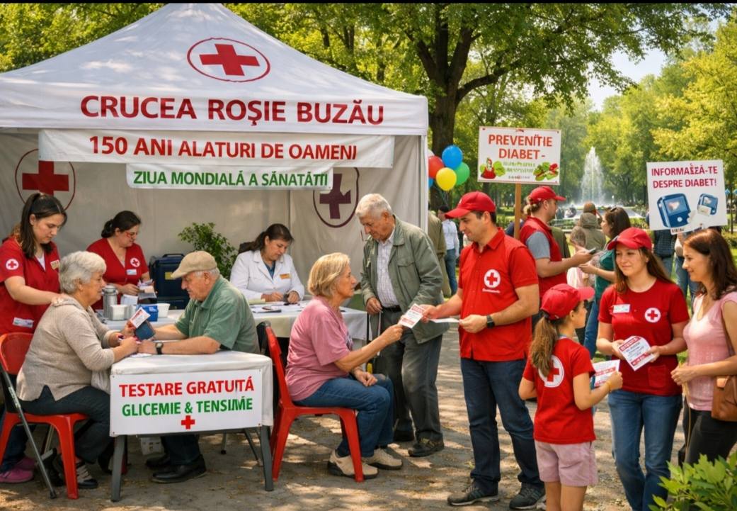 Crucea Roșie Buzău lansează Maratonul Sănătății de Ziua Mondială a Sănătății, pe 7 aprilie