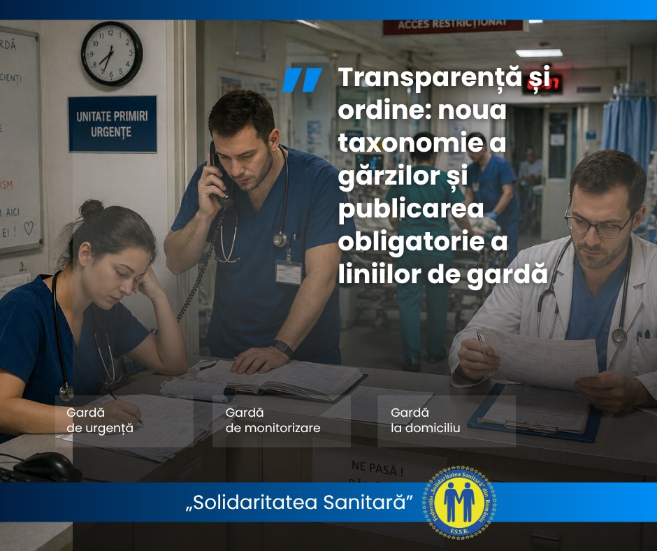 FSSR: Gărzile din spitale, reglementate unitar și publicate online pentru creșterea transparenței în sistemul sanitar