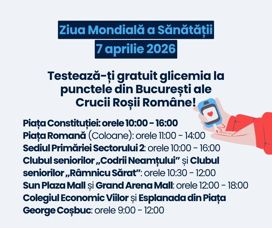 Crucea Roșie Română organizează „Maratonul Sănătății”, campania de prevenție a diabetului