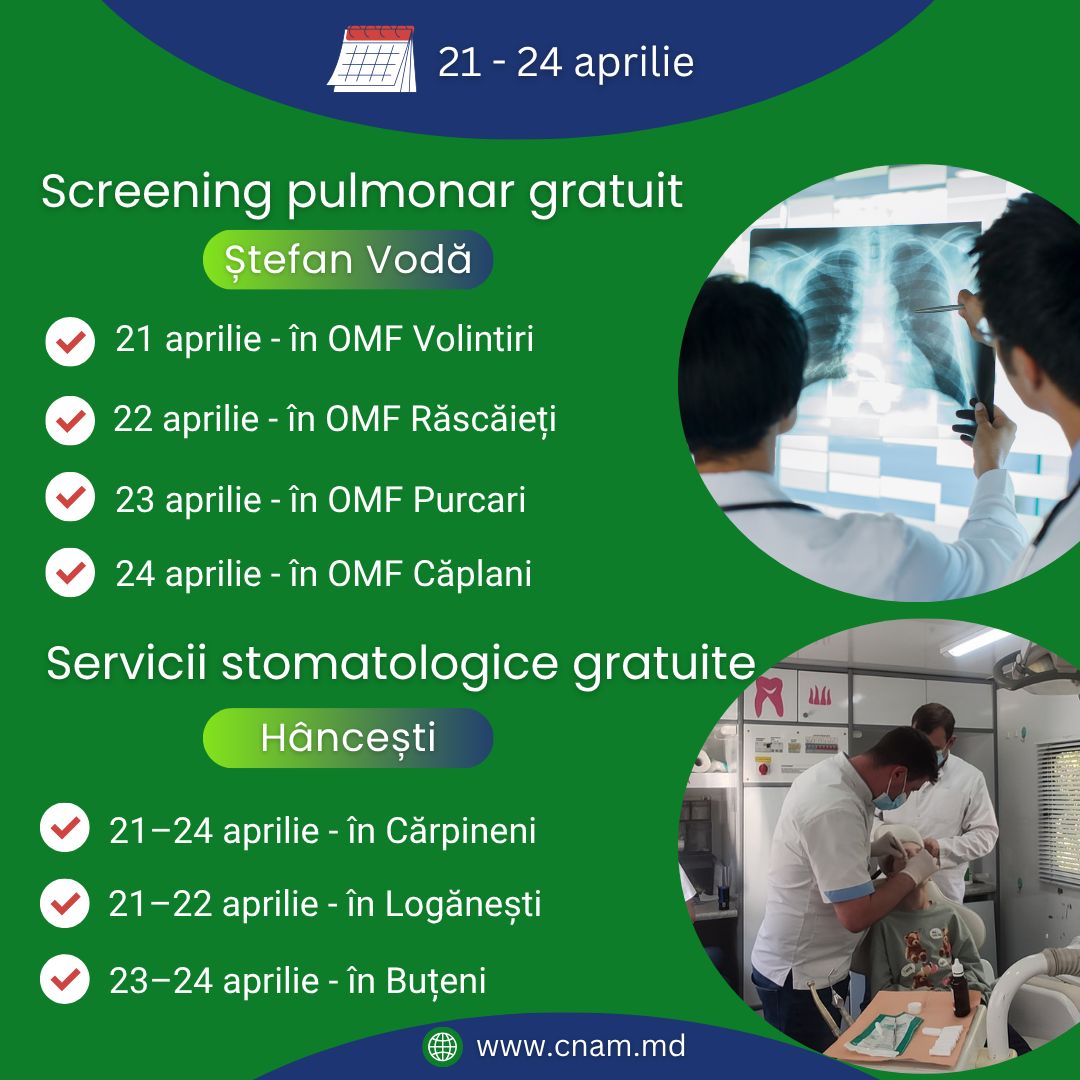 Republica Moldova: Consultații profilactice gratuite pentru locuitorii din Ștefan Vodă și Hâncești