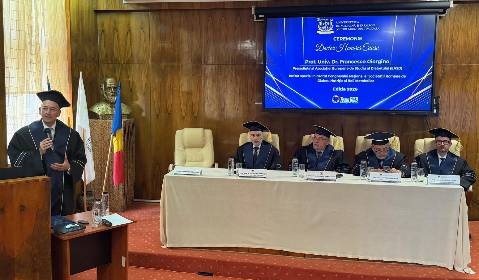 Președintele EASD, invitat de onoare al Congresului SRDNBM, Doctor Honoris Causa al UMF „Victor Babeș” Timișoara