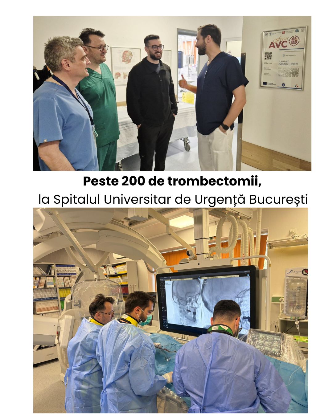 Peste 200 de trombectomii realizate la SUUB de la începutul anului pentru pacienți cu AVC ischemic