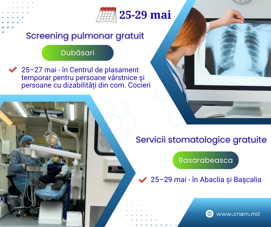 CNAM: Consultații profilactice gratuite și screening pulmonar mobil pentru locuitorii din raioanele Dubăsari și Basarabeasca