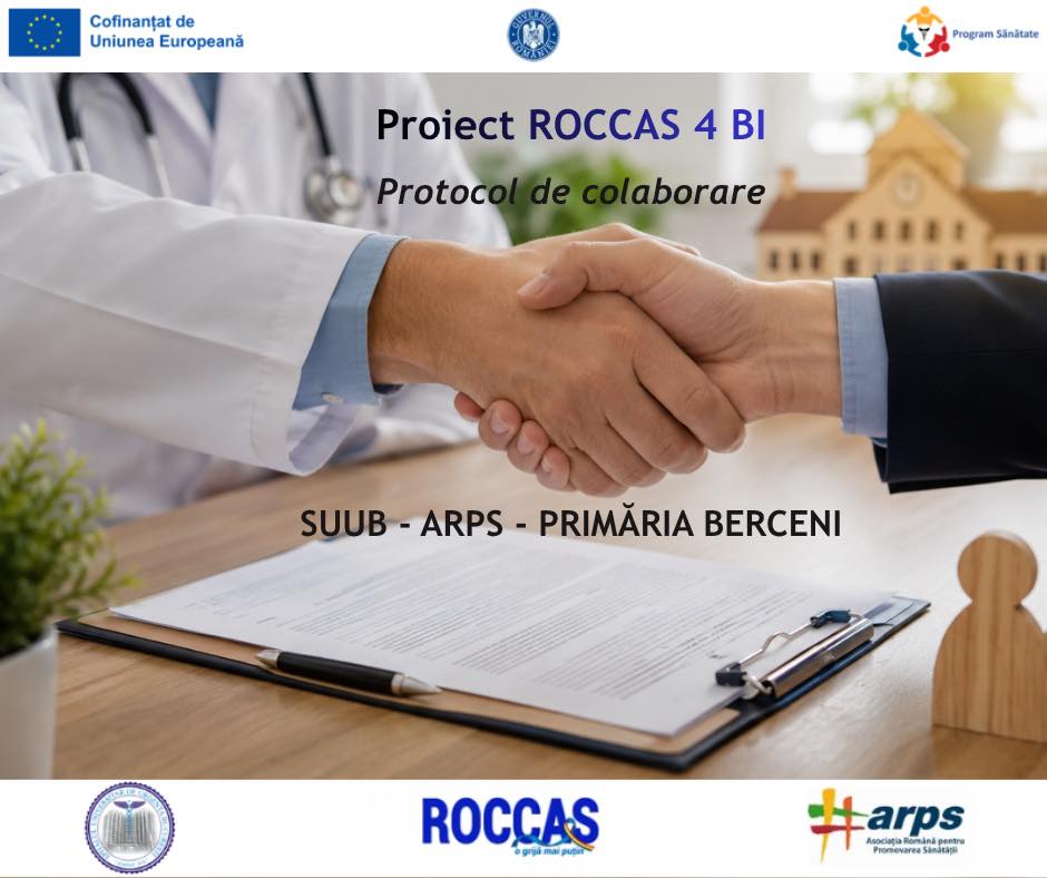 Protocol de colaborare între SUUB, ARPS și Primăria Berceni în cadrul proiectului ROCCAS 4 BI pentru prevenția cancerului colorectal