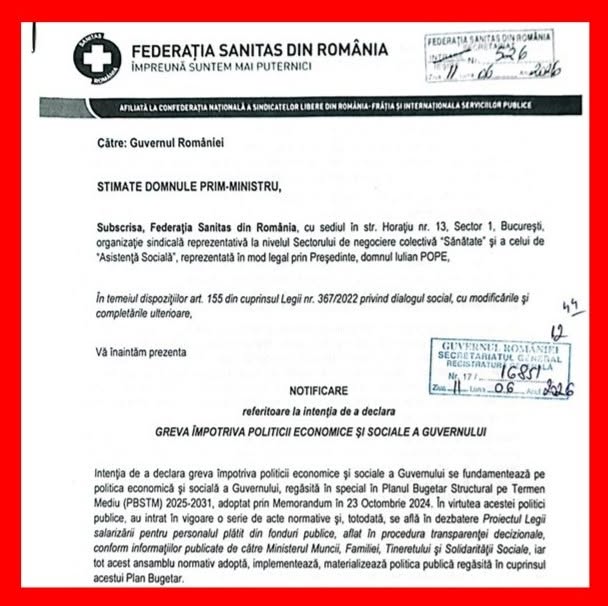 Federația Sanitas anunță Guvernul că intenționează să declanșeze grevă din cauza politicilor salariale din sănătate