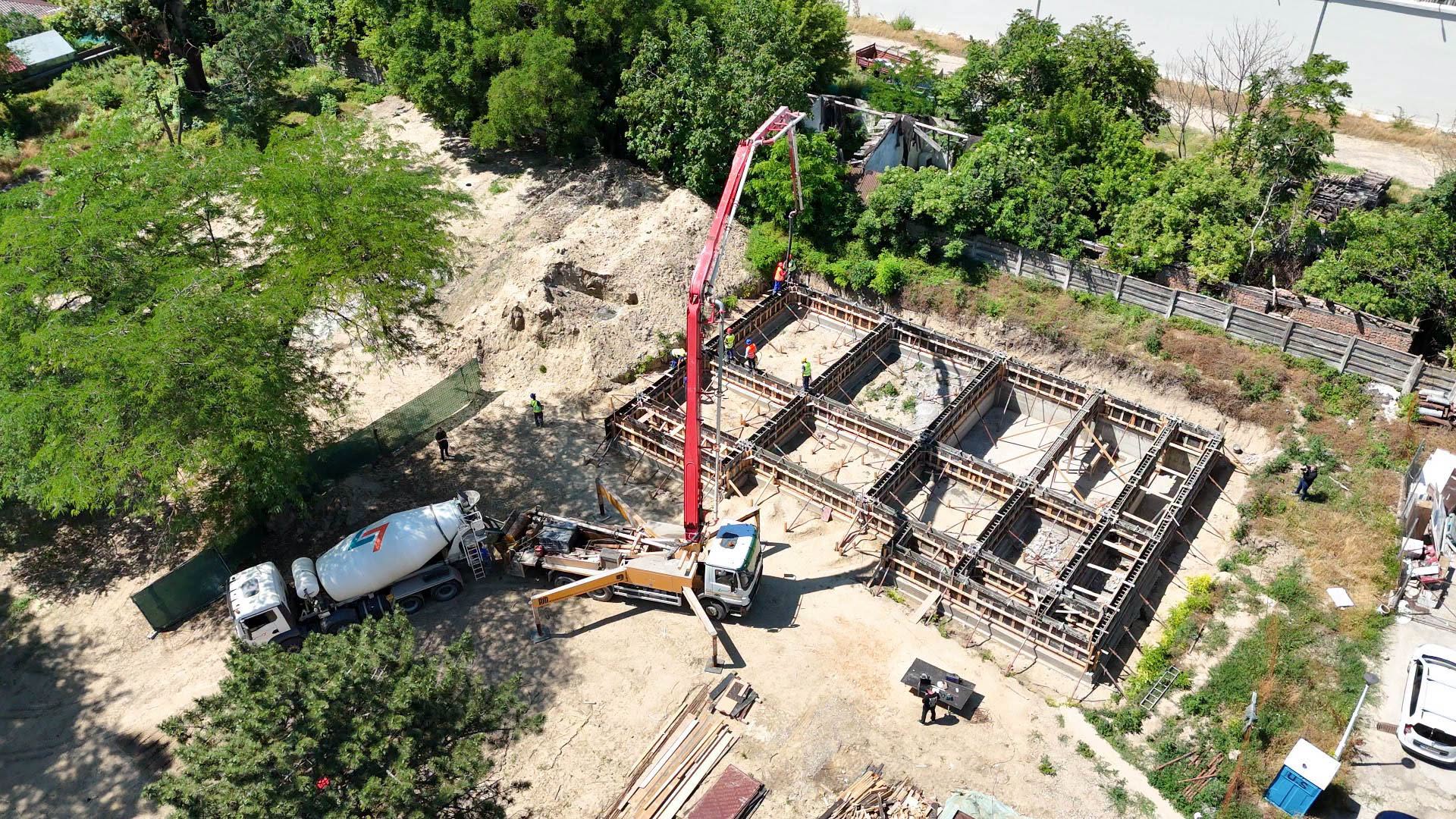 Lucrările avansează la Spitalul TBC Galați unde au fost turnați 55 mc de beton pentru structura de bază a noii unități