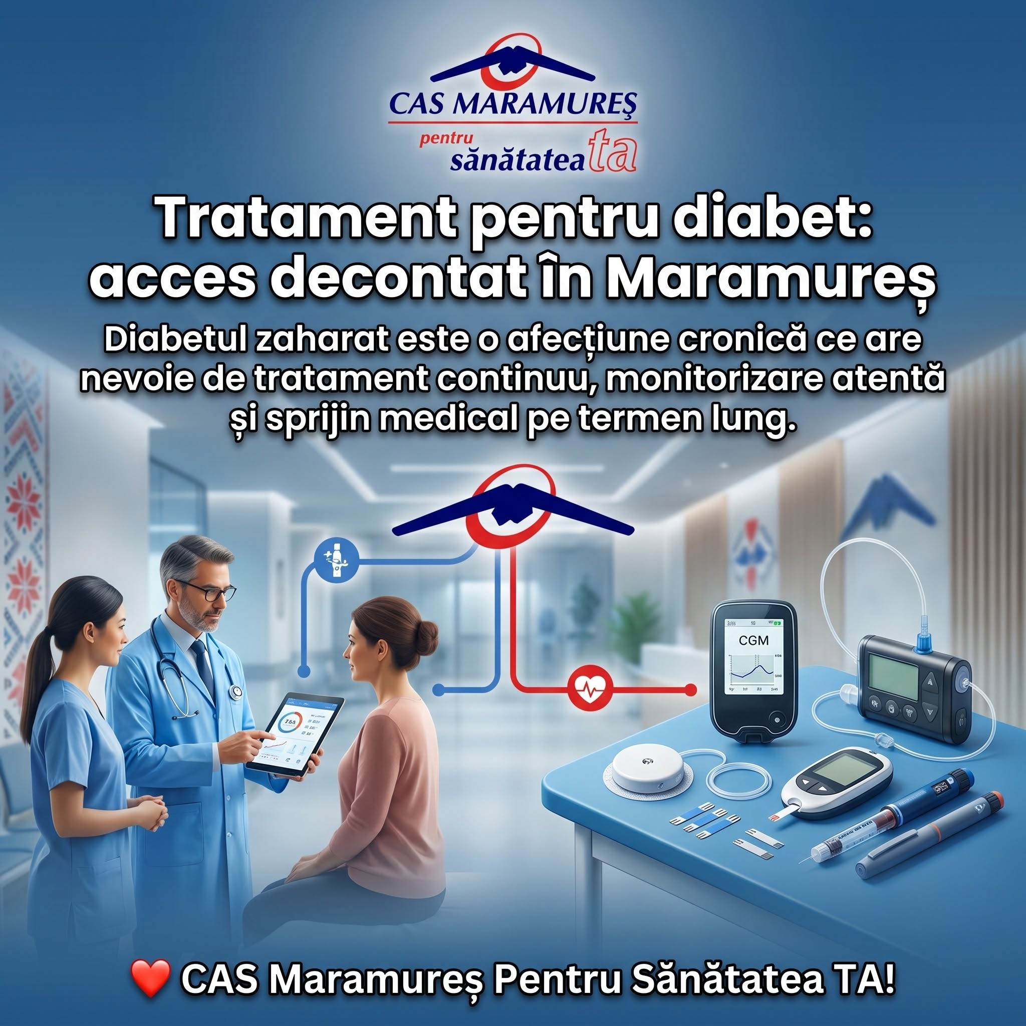 Casa de Asigurări de Sănătate Maramureș finanțează tratamente și dispozitive moderne pentru peste 26.000 de pacienți cu diabet