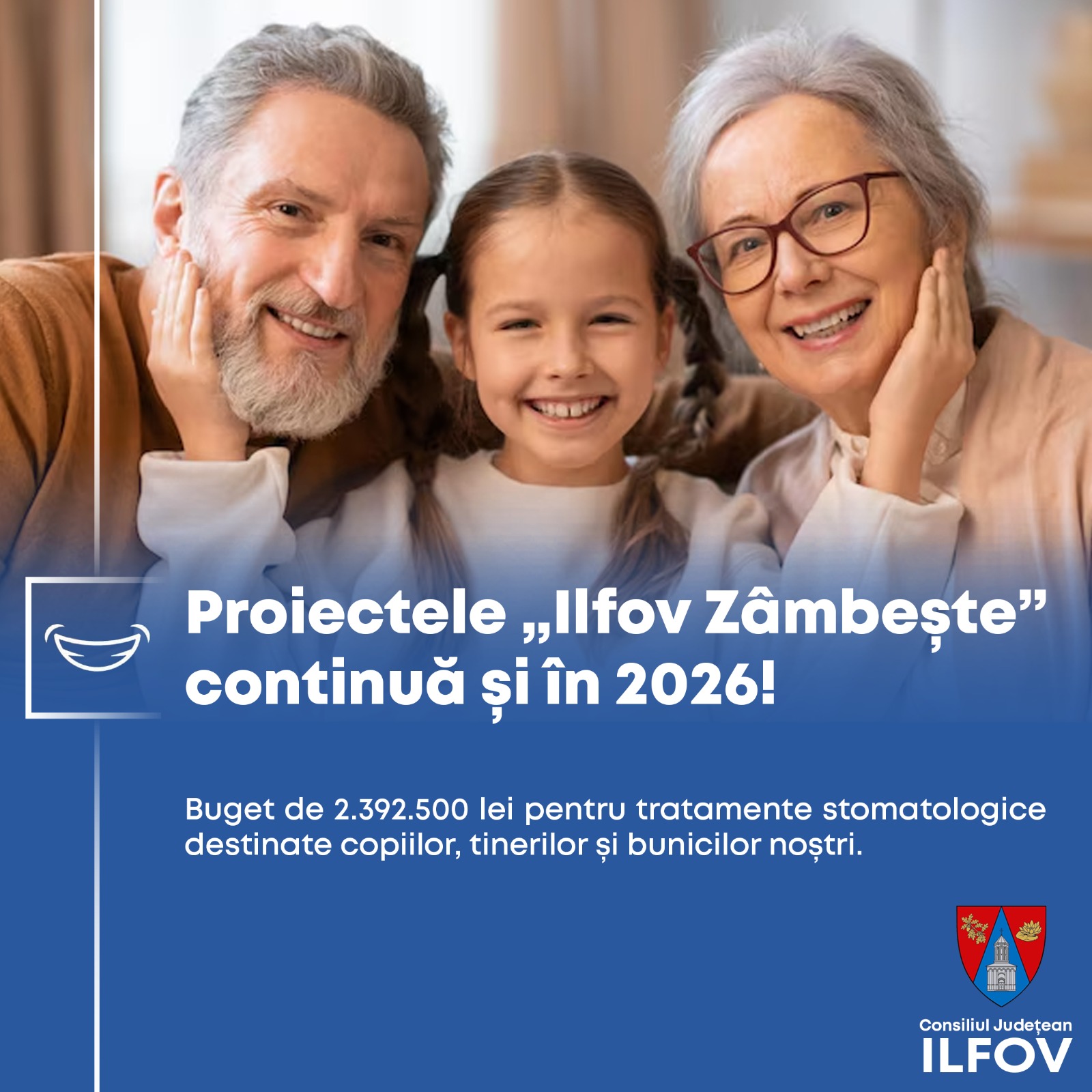 Ilfov: Sprijin financiar de 2,39 milioane de lei pentru tratamente stomatologice prin programele „Ilfov Zâmbește Junior” și „Ilfov Zâmbește Senior”