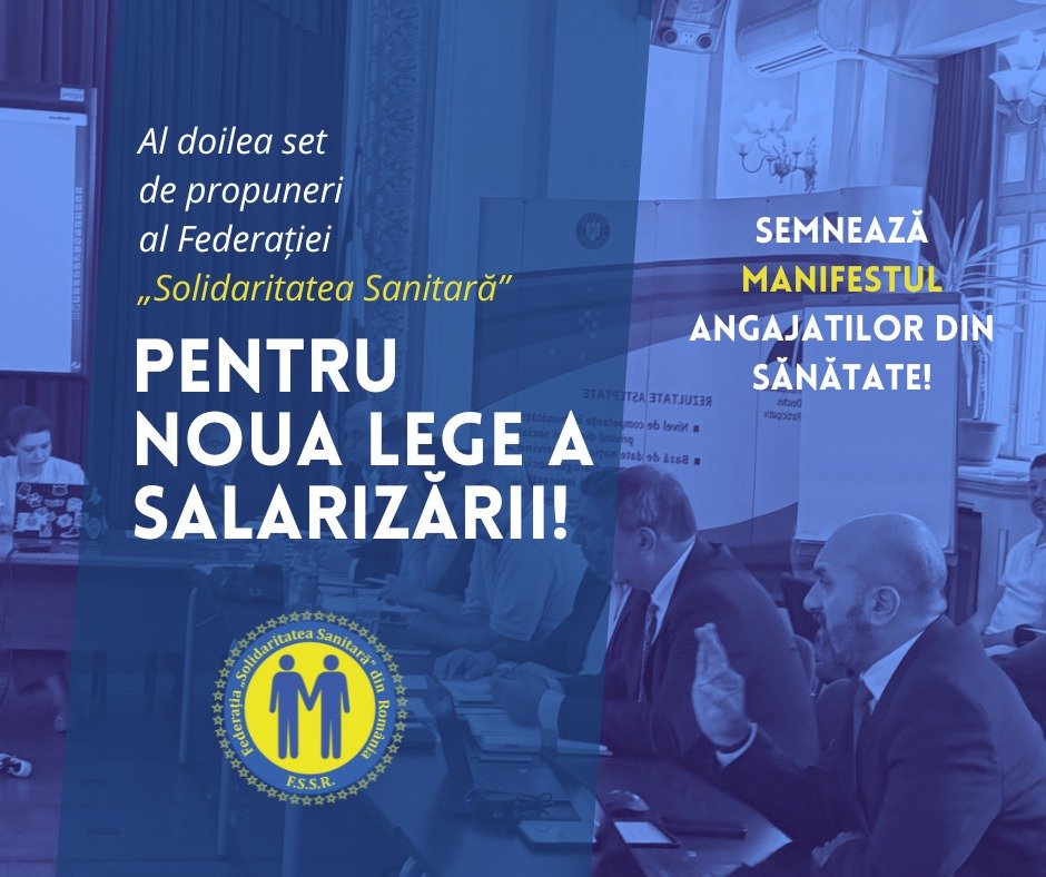 FSSR a transmis Ministerului Muncii și Ministerului Sănătății al doilea set de propuneri pentru noua lege a salarizării aplicabilă personalului din sistemul sanitar