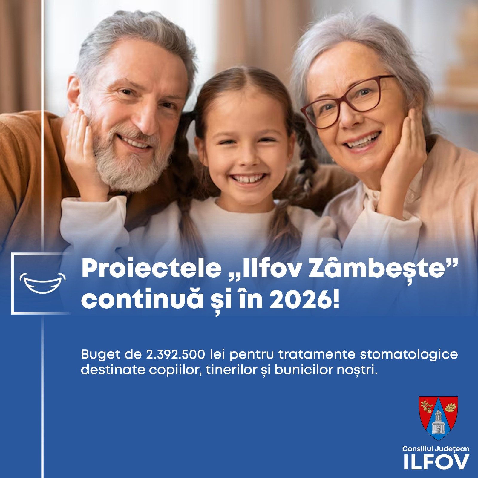 Ilfov: Sprijin financiar de 2,39 milioane de lei pentru tratamente stomatologice prin programele „Ilfov Zâmbește Junior” și „Ilfov Zâmbește Senior”