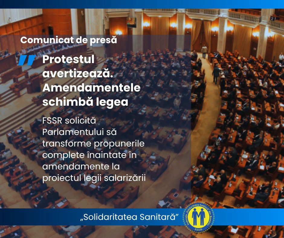 FSSR solicită Parlamentului să transforme propunerile complete înaintate în amendamente la proiectul legii salarizării