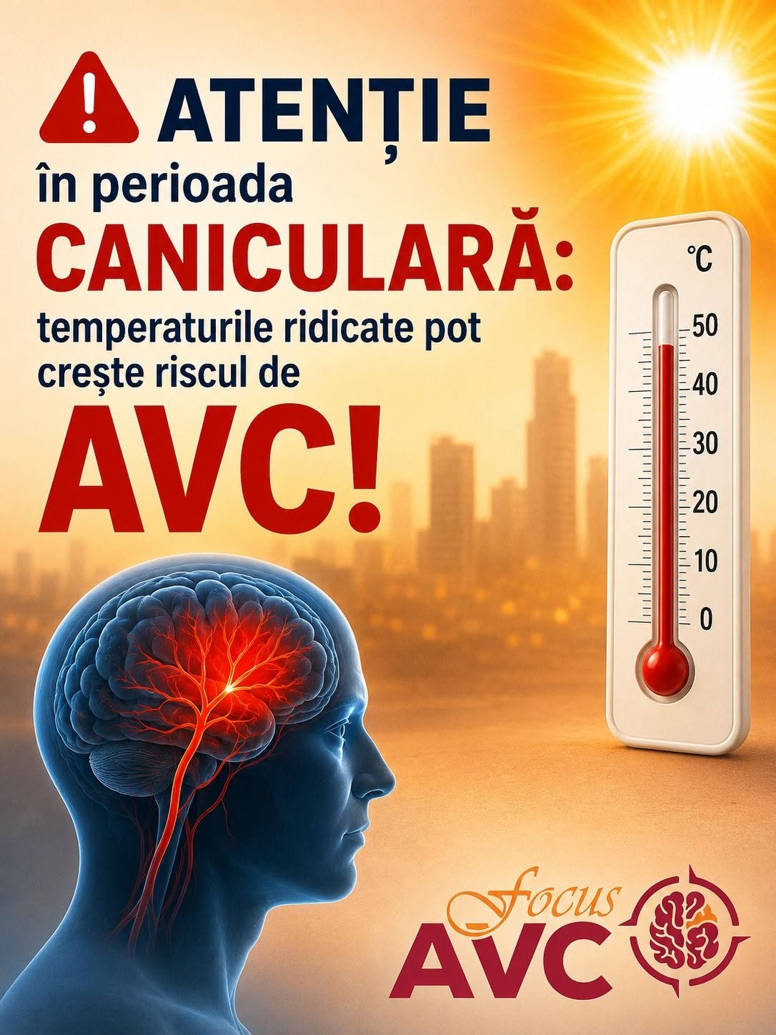 Proeictul FOCUS AVC: Canicula poate crește riscul de accident vascular cerebral