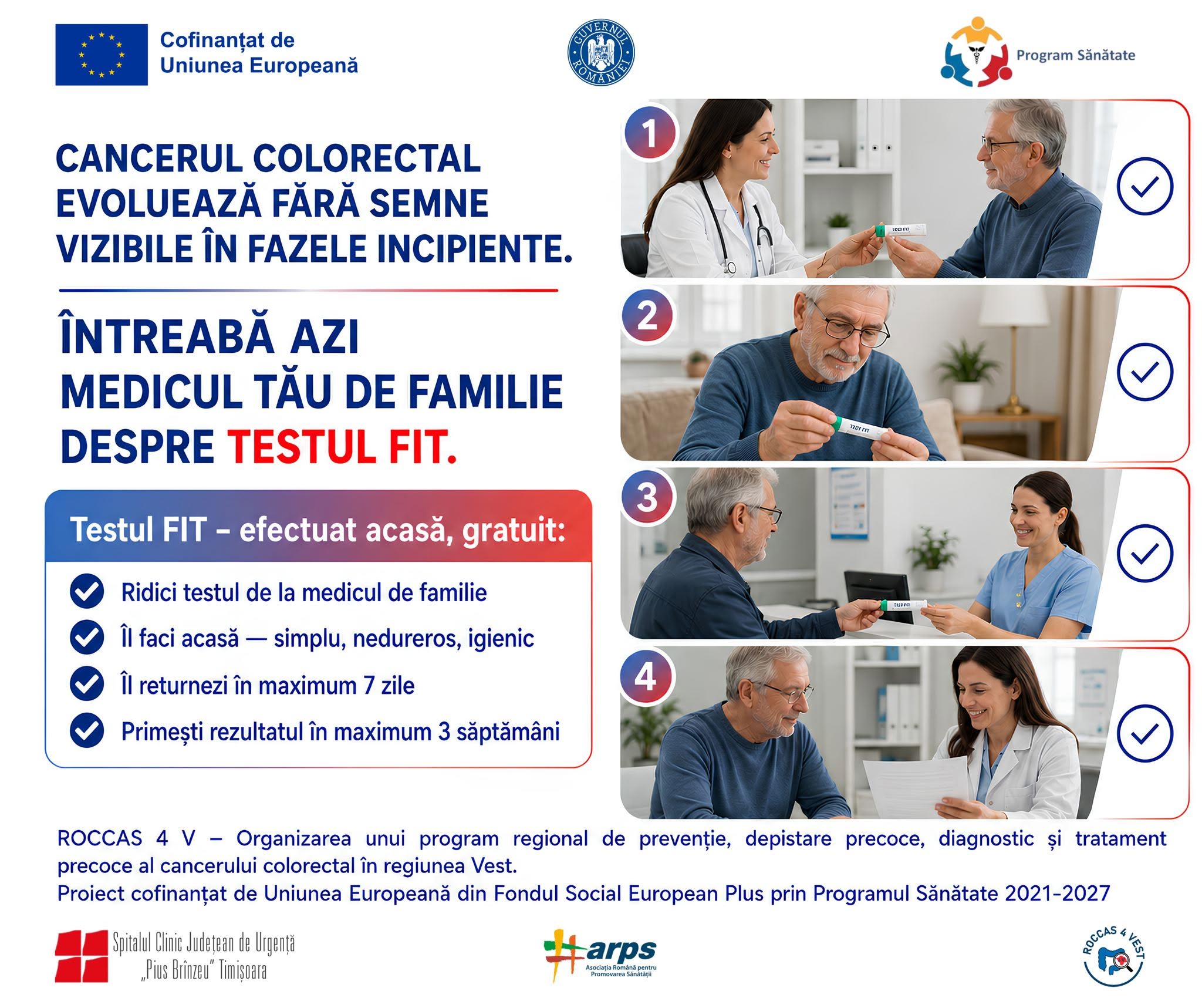 ROCCAS4V: Un test FIT efectuat acasă poate detecta cancerul colorectal înainte să apară orice simptom