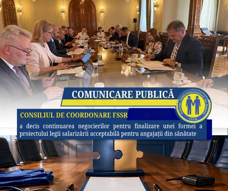 FSSR a decis continuarea negocierilor privind proiectul legii salarizării, într-o formă acceptabilă pentru angajații din sănătate