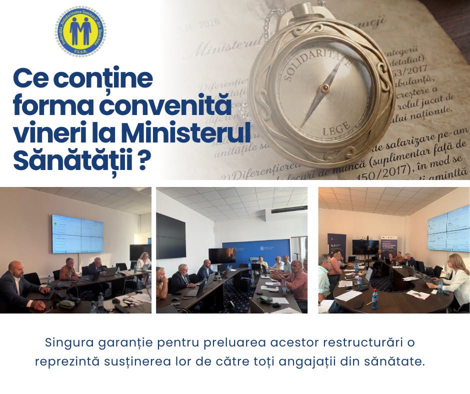 FSSR anunță modificările convenite cu Ministerul Sănătății pentru salarizarea angajaților din sănătate