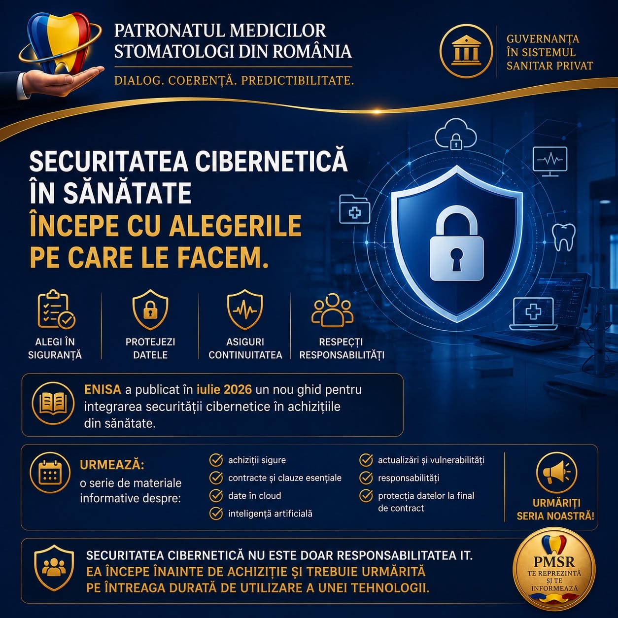 PMSR: Securitatea cibernetică în sănătate începe cu alegerile pe care le facem