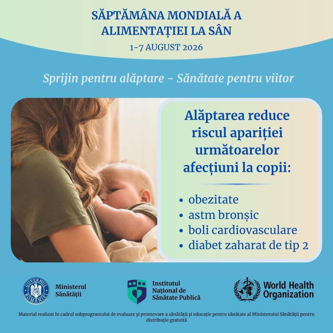 DSP Arad: Pentru copil, laptele matern furnizează toți nutrienții necesari dezvoltării armonioase în primele luni de viață