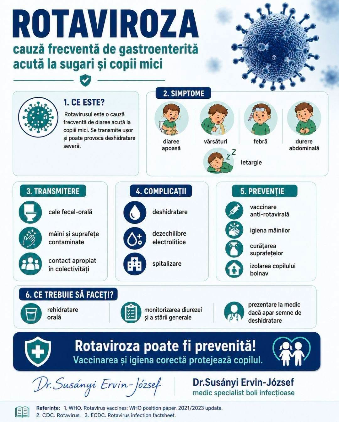 SJU Miercurea Ciuc avertizează: Rotaviroza, una dintre principalele cauze de gastroenterită severă și deshidratare la copii