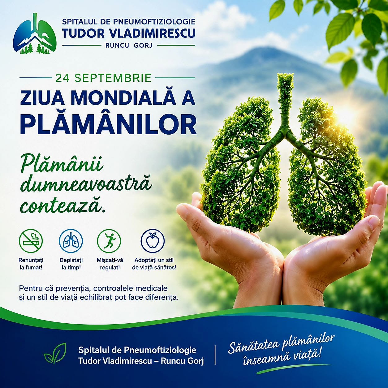 24 Septembrie – Ziua Mondială a Plămânilor
