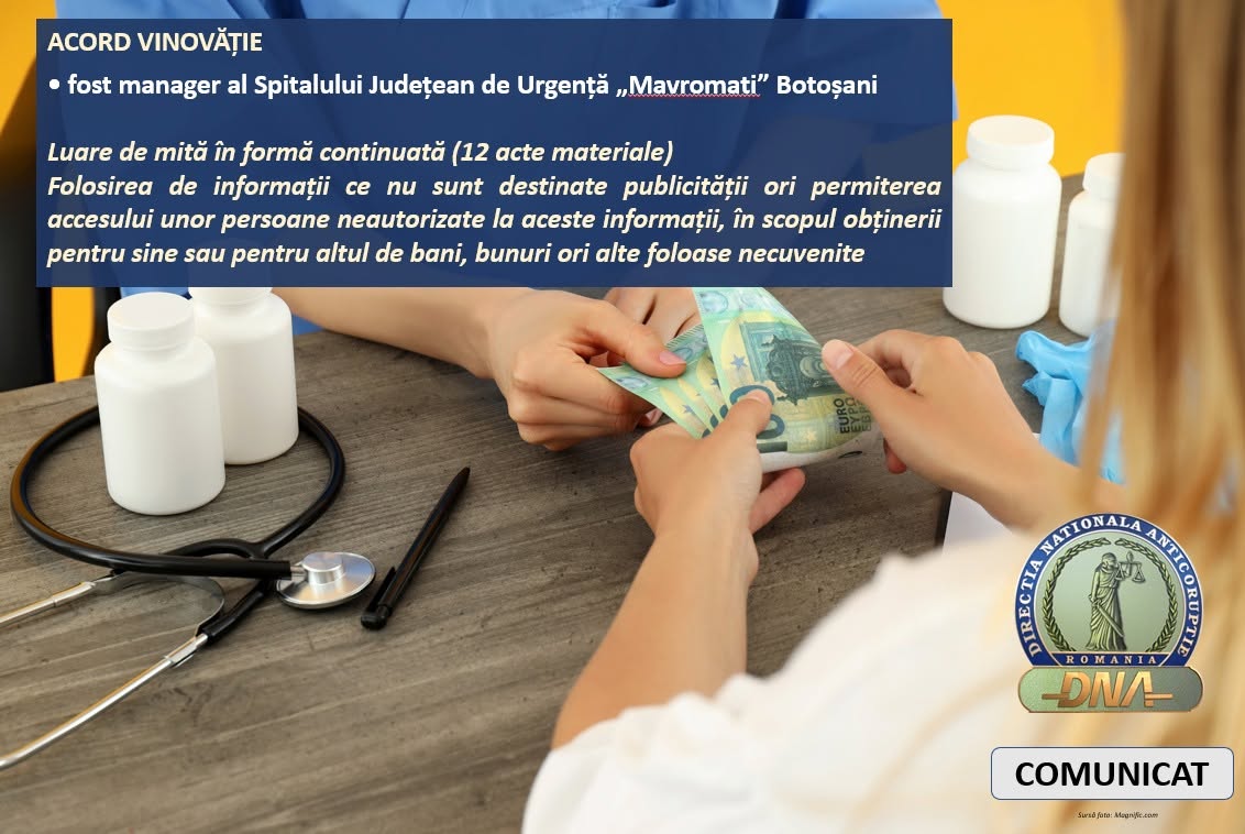 Fosta manageră a Spitalului Mavromati, condamnată la trei ani de închisoare cu suspendare într-un dosar de corupție
