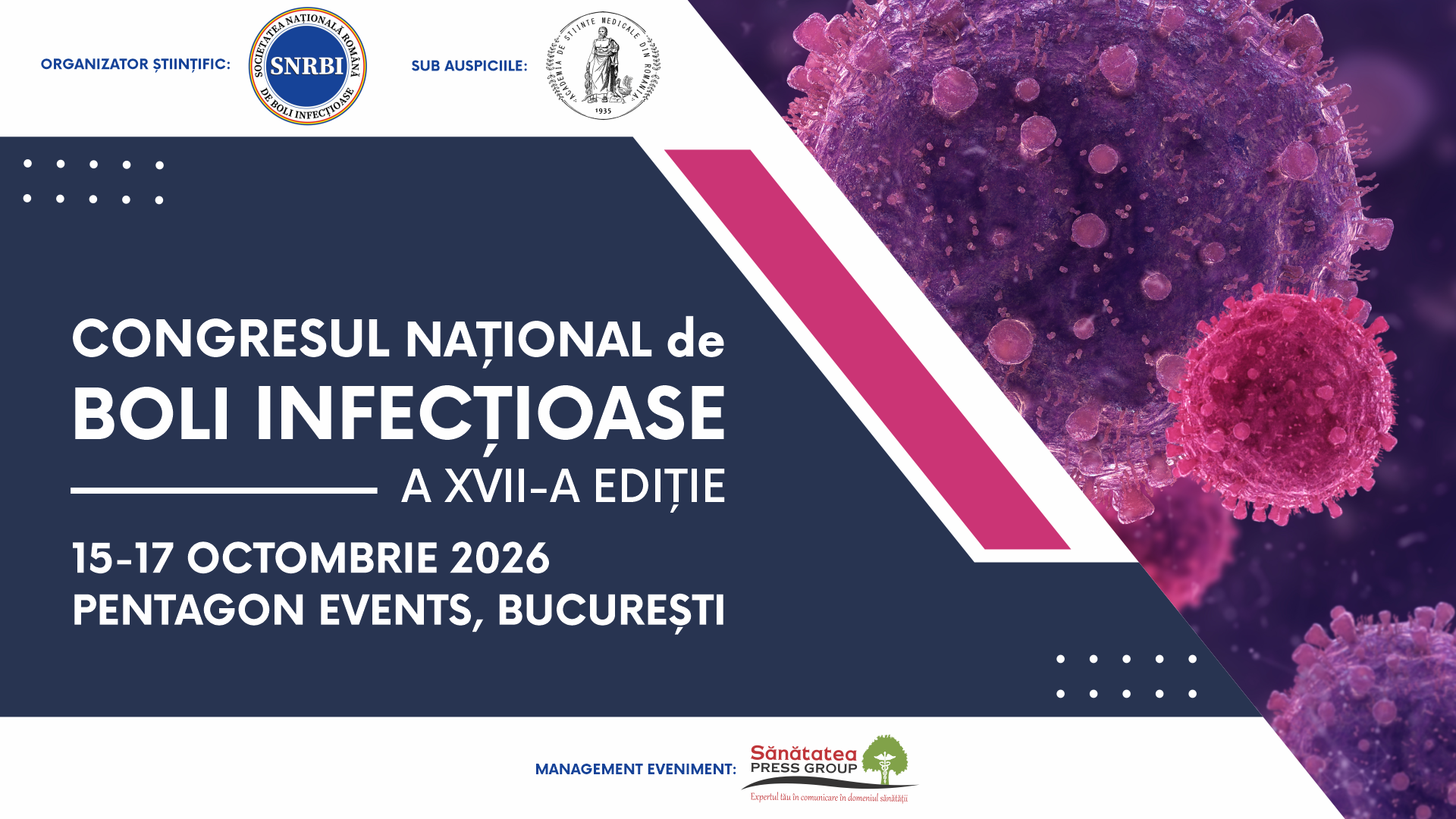 A XVII-a ediție a Congresului Național de Boli Infecțioase: 15-17 octombrie, București