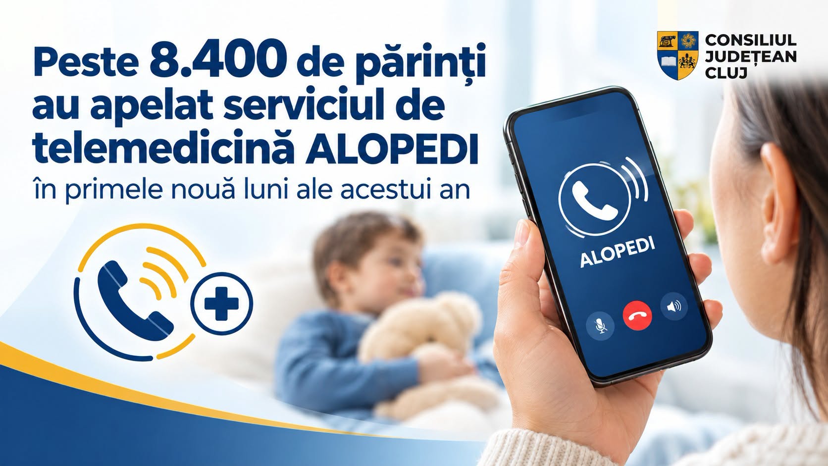 Peste 8.400 de părinți au apelat serviciul de telemedicină pediatrică ALOPEDI în primele nouă luni ale anului