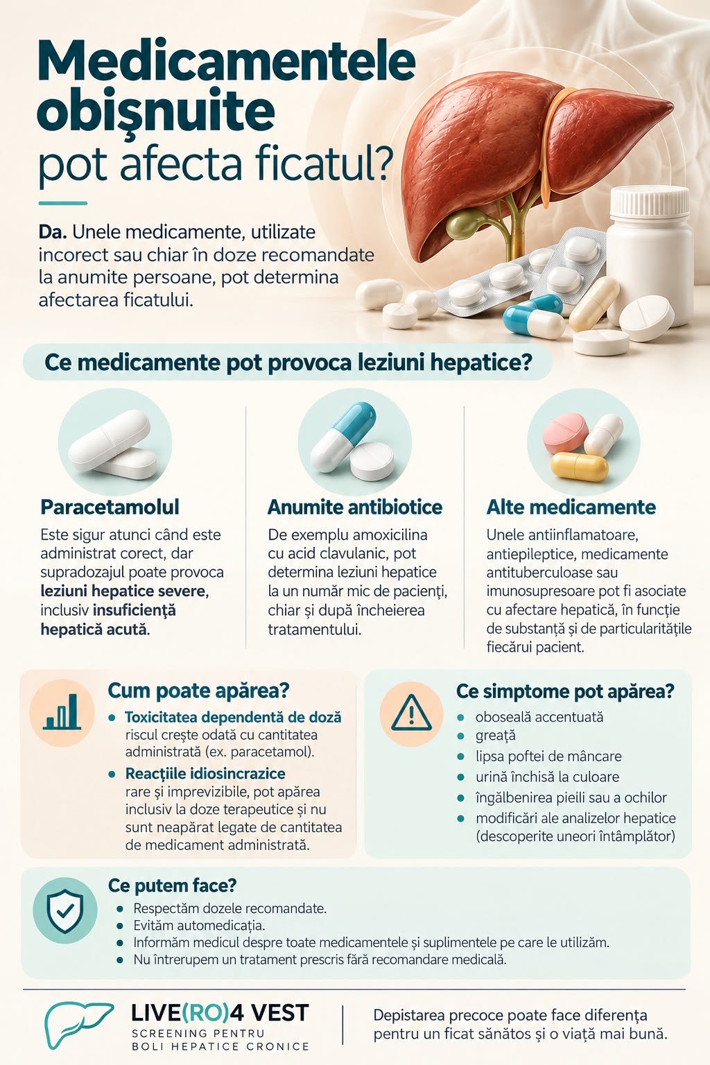 Livero4 Vest: Ce medicamente pot afecta ficatul și care sunt semnele unei posibile leziuni hepatice?