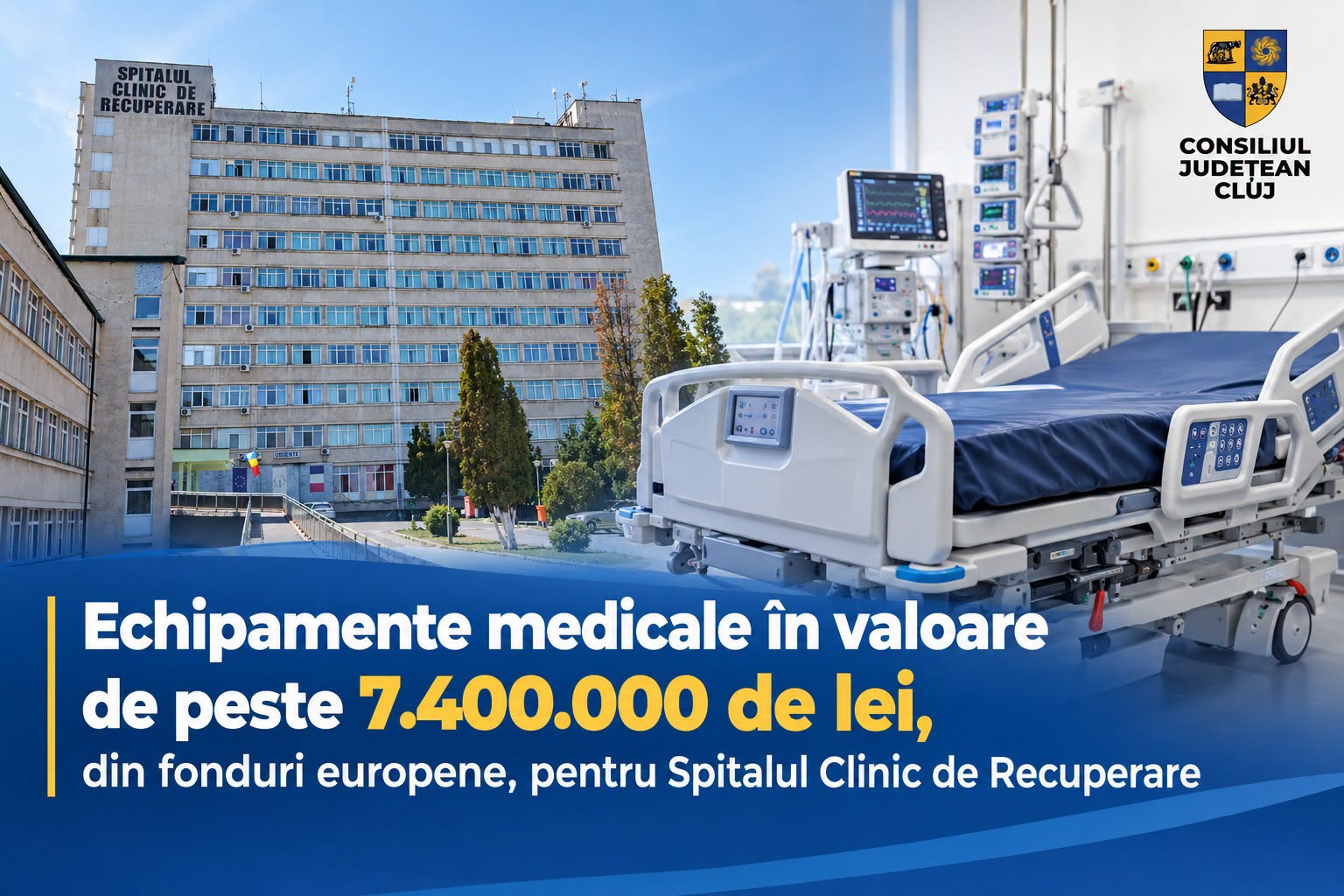 Echipamente medicale în valoare de peste 7.400.000 de lei, din fonduri europene, pentru Spitalul Clinic de Recuperare Cluj-Napoca