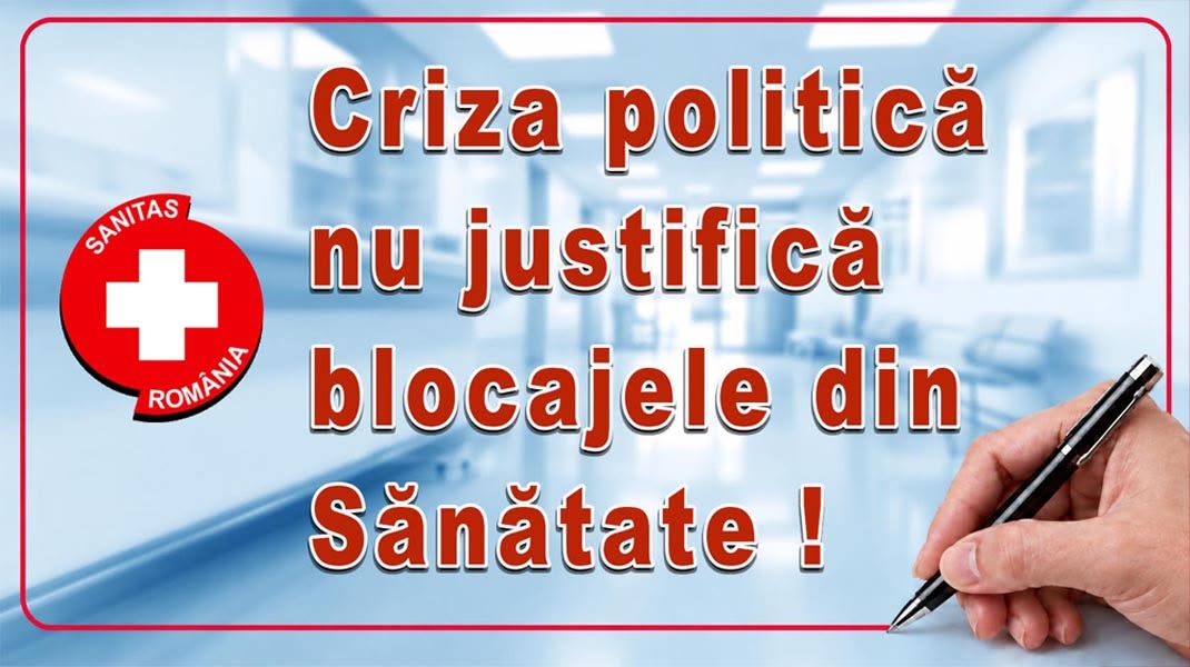 Federația Sanitas din România: Criza politică nu poate deveni o scuză pentru blocarea soluțiilor în sistemul de sănătate!
