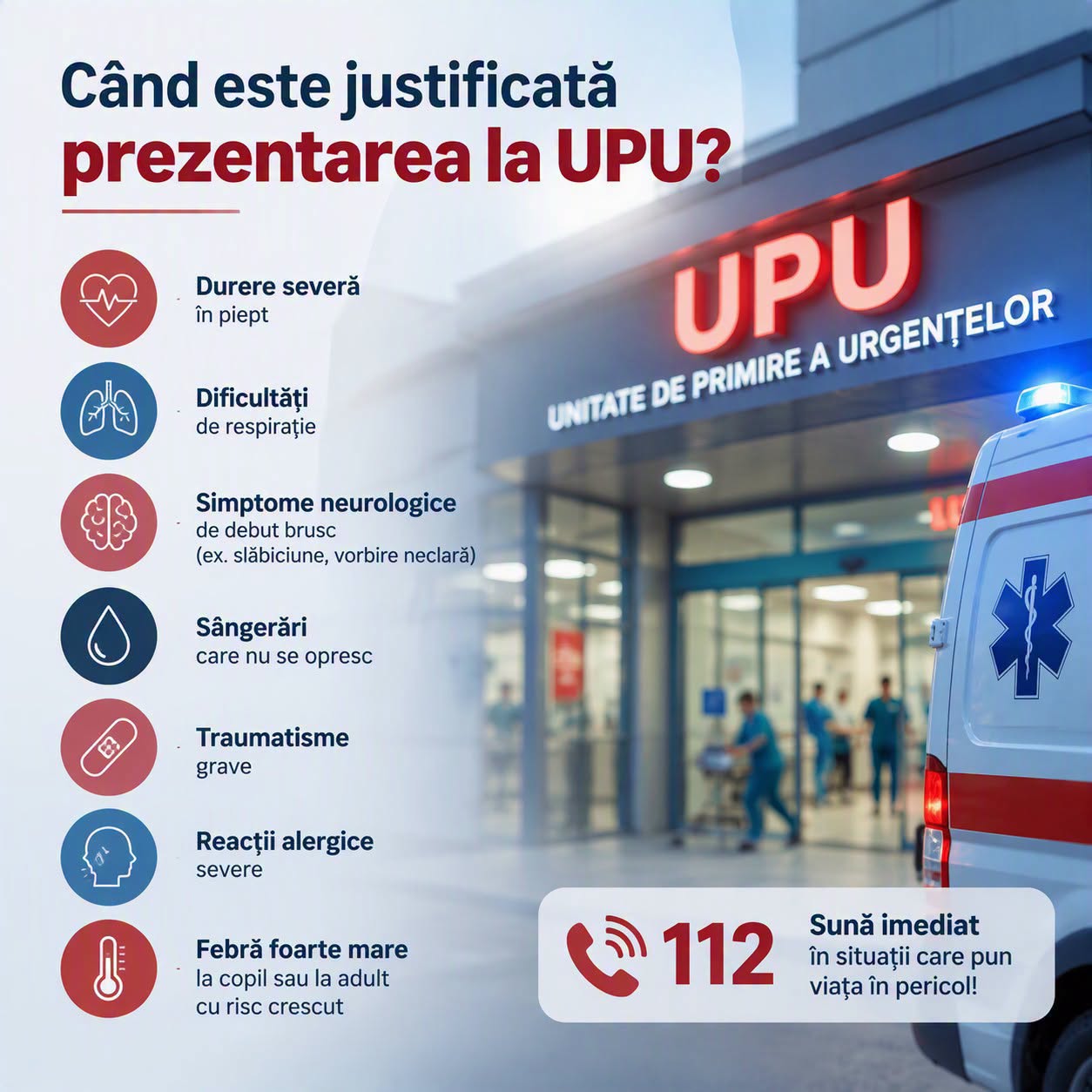 Spitalul Județean de Urgență „Dr. Constantin Andreoiu” Ploiești: Când este o urgență medicală și trebuie să mergi la UPU?